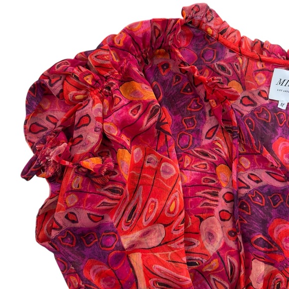 MISA Los Angeles Dominique Mini Dress in Red Purple Abstract Butterfly SZ M - Picture 6 of 13